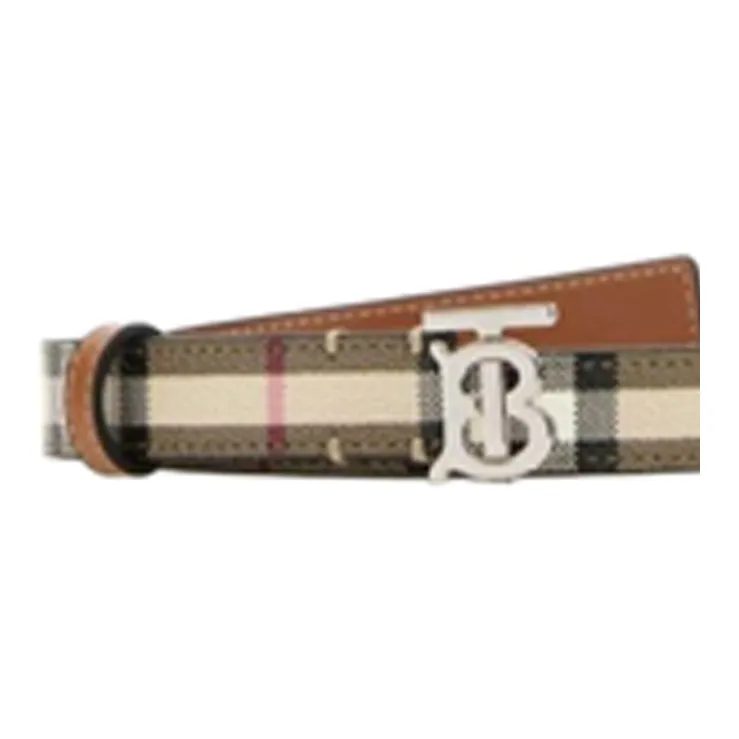 Burberry Brand Logo Leather Belts Women's Brown-2