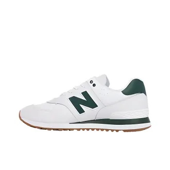 New Balance NB 574 Anti Slip Wear Resistant Low Top Running Shoes Men's White Green