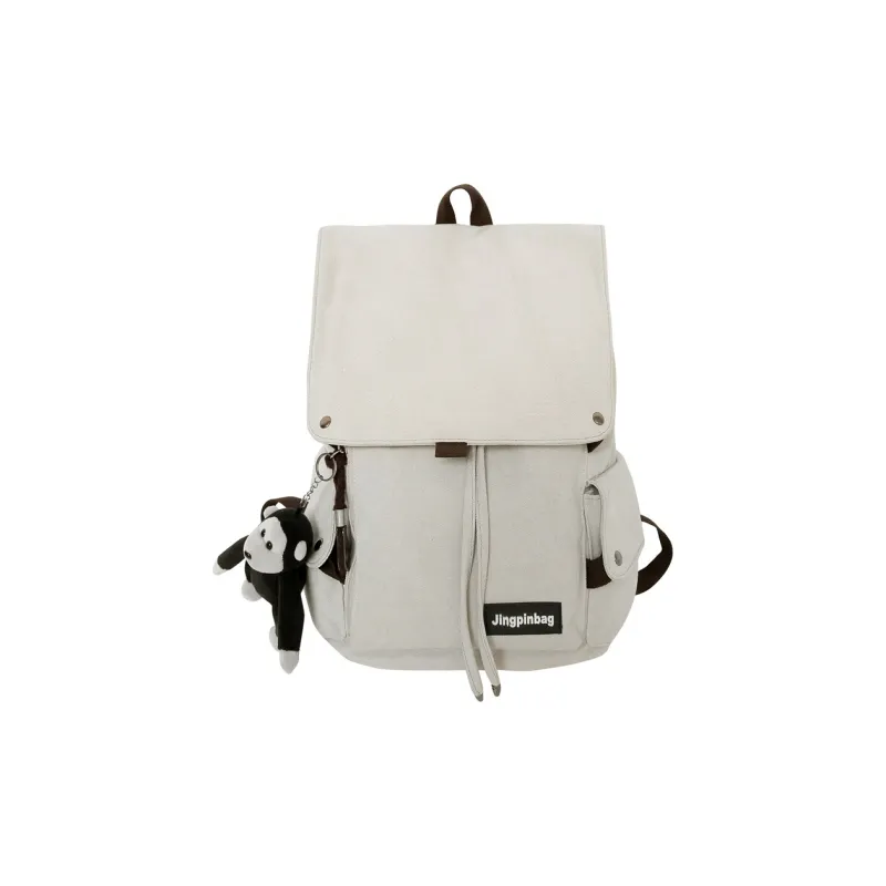 KAMLUI Canvas Backpack Regular Unisex White/Gray/Black-0