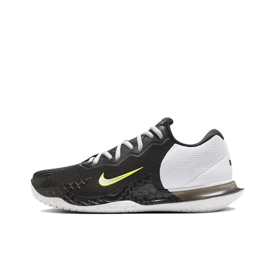 Nike Air Zoom Vapor Cage 4 Rafa Tennis Shoes Unisex Low Top Black White Neon Yellow Metallic Silver POIZON