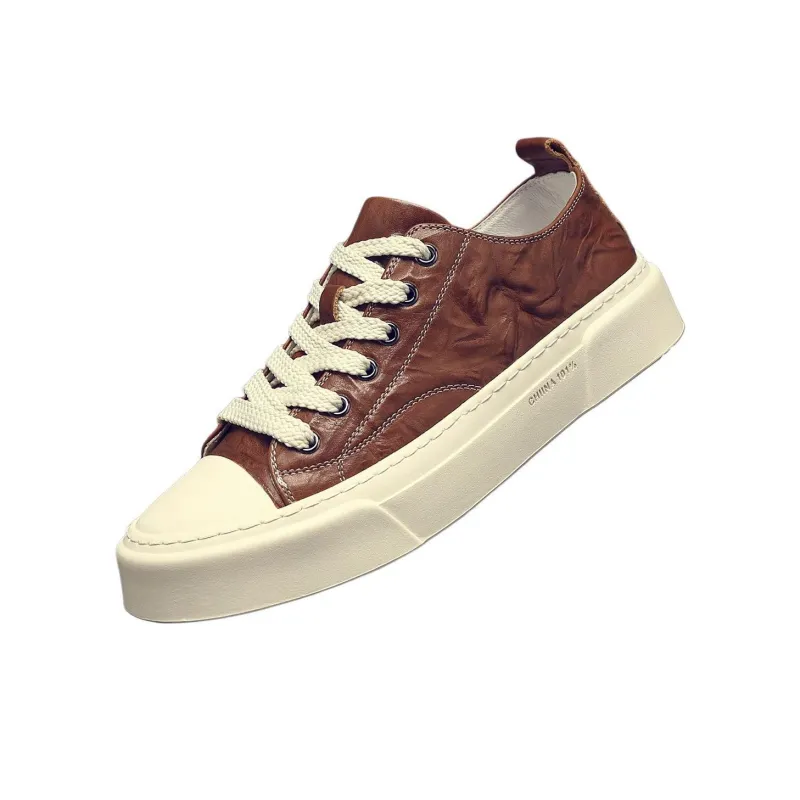 JANE HARLOW Low-Top Skateboard Shoes Men's Coffee-1