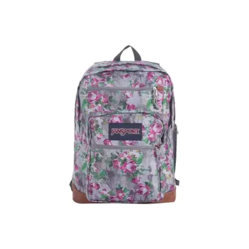 JanSport Fabric With Leather Backpack Large Size Unisex Cherry Blossom Cheongsam Color