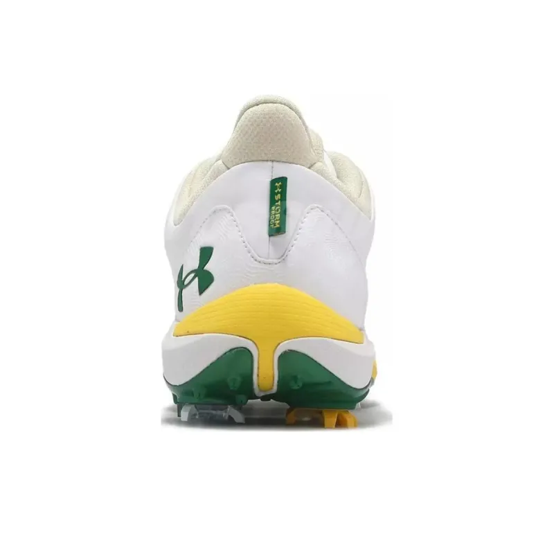 Under Armour Drive Pro Anti Slip Wear Resistant Low Top Golf Shoes Men's White Green-3