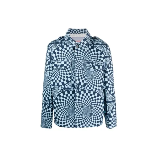 BLUEMARBLE Geometric-pattern Cotton Shirt