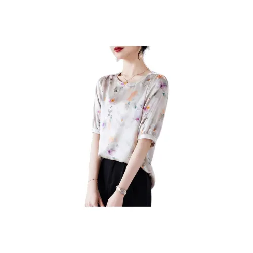 Yi Mengyuan T-Shirts Women's Purple Floral