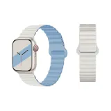 Silicone Strap-Misty White & Light Blue