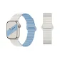 Silicone Strap-Mist White & Light Blue