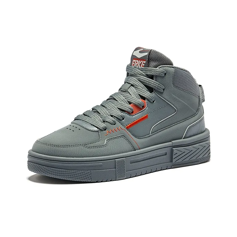 Erke Pact 3 Wear Resistant Slip Resistant Mid Top Skateboard Shoes Men's Deep Cool Gray-2