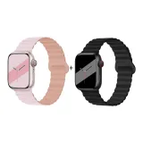 Apple Silicone Strap-Pink Gray * Midnight Black