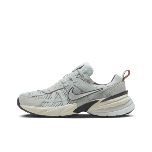 Nike V2K Run Running Shoes Women's Low-Top Stone Gray/Metallic Chrome/Light Earth Brown/Black/Light Silver