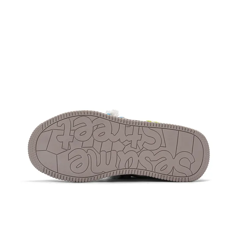 SESAME STREET Canvas Shoes Unisex Low Top Faux Fur Beige/Faux Fur Green/Faux Fur Black-4
