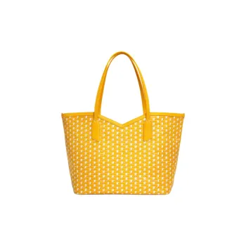 Moynat Canvas Cow Leather Patchwork Tote Bag Shopping Bag Crossbody One Shoulder Handbags Women's Yellow & White