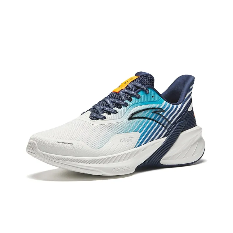 Anta Running Collection Anti Slip Wear Resistant Low Top Casual Running Shoes Men's White Blue-1