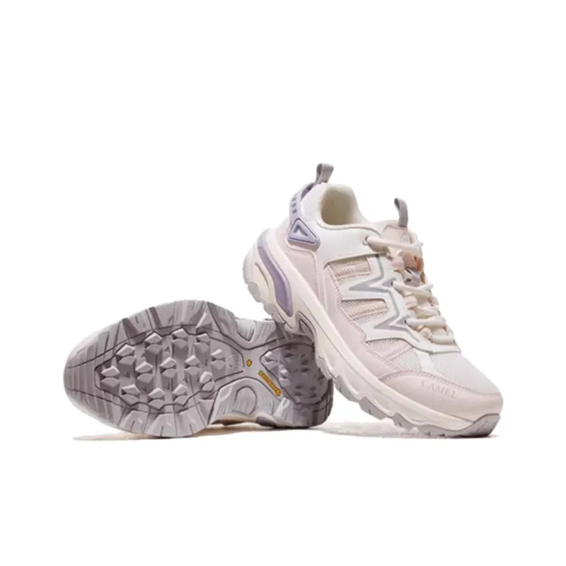 CAMEL Cushioning Low Top Hiking Shoes Women's White Light Purple-3