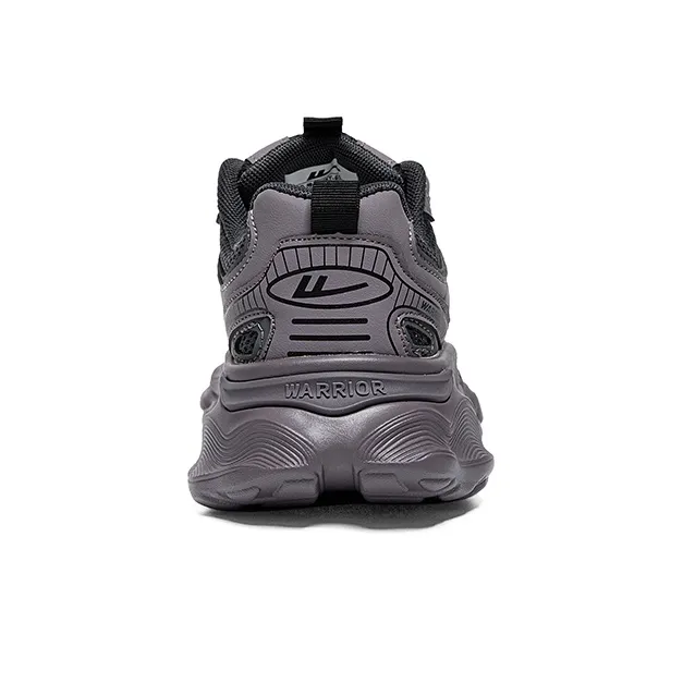 Warrior Students Platform Chunky Sneakers Lightweight And Breathable Low Top Casual Shoes Women's Dark Purple-3