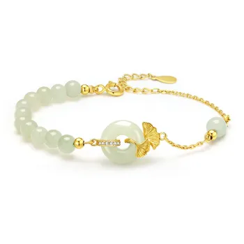 ZSY Bracelets Pale Greenish White Jade Women's
