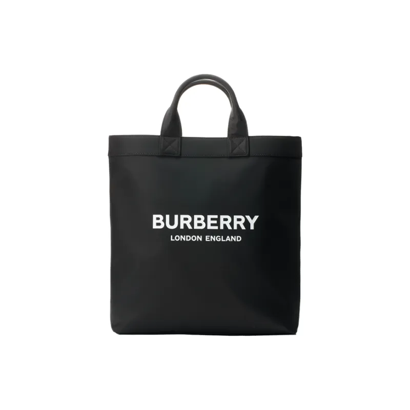 Burberry Logo Print Nylon Tote Bag Black-1