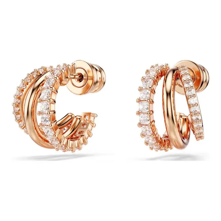 Swarovski Synthetic Cubic Zirconia Earrings Women's Rose Gold Tone-2