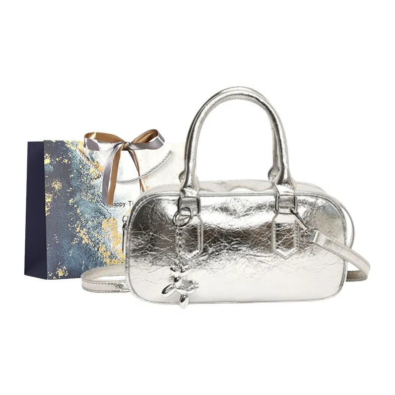 Iman's House PU Shoulder Bag Women's Silver/Gunmetal-0