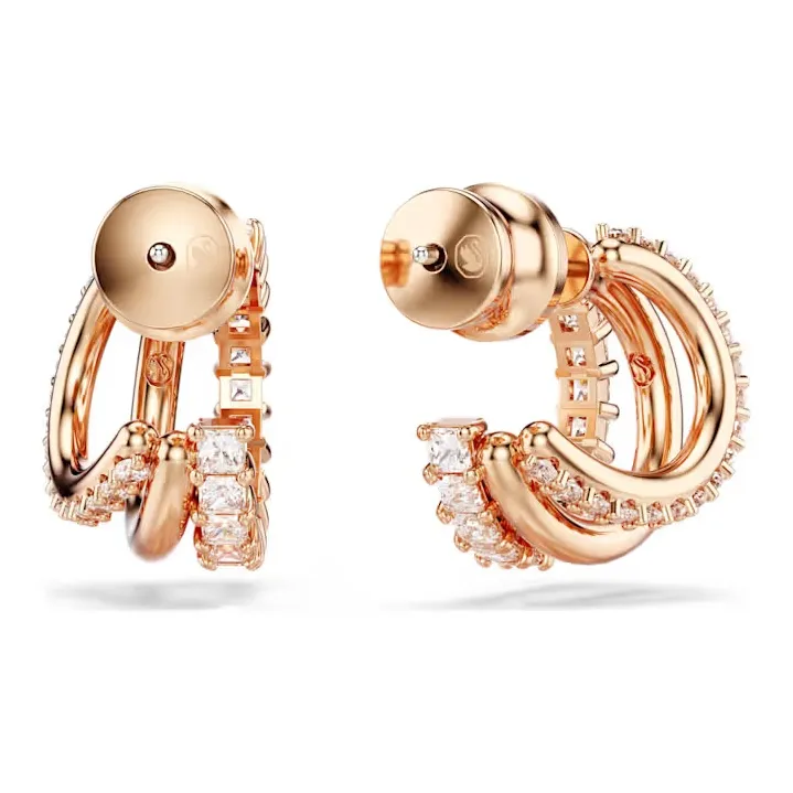 Swarovski Synthetic Cubic Zirconia Earrings Women's Rose Gold Tone-3