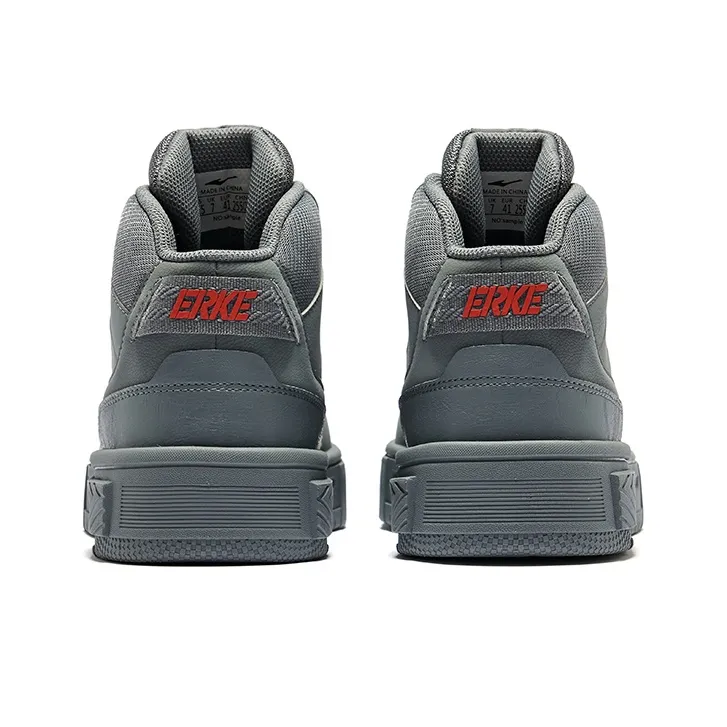 Erke Pact 3 Wear Resistant Slip Resistant Mid Top Skateboard Shoes Men's Deep Cool Gray-4