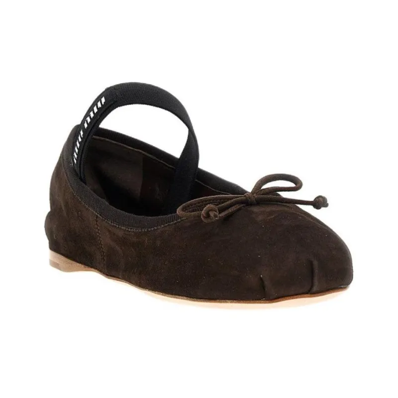 MIU MIU Flat Casual Single Shoes Women's Brown-3