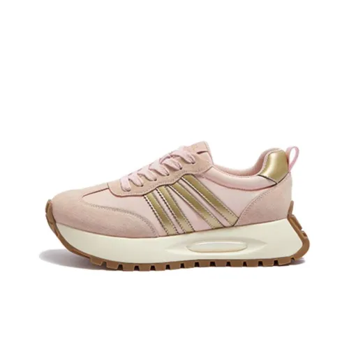 CAMEL Durable Breathable Low Top Casual Running Shoes Women's Pink Gold