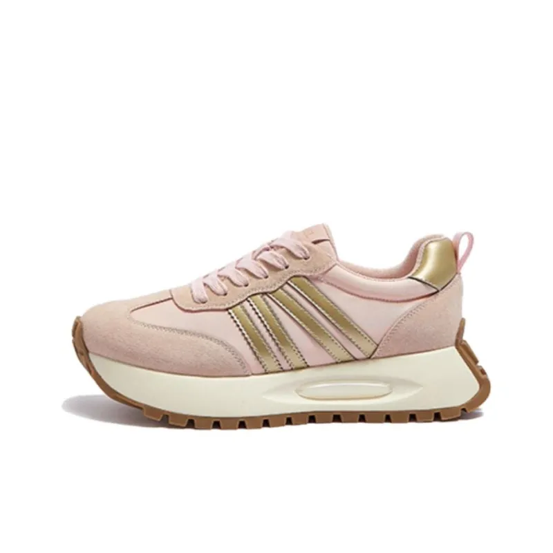 CAMEL Durable Breathable Low Top Casual Running Shoes Women's Pink Gold-0