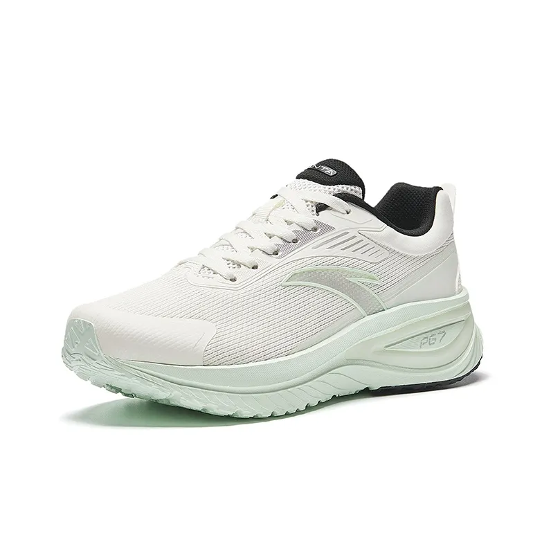 Anta Running Collection Anti Slip Wear Resistant Low Top Casual Running Shoes Women's White Green-1