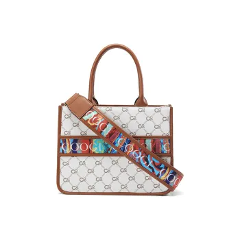 COOGI PVC Tote Bag, Handbag, Crossbody Bag Medium Size Women's Ecru