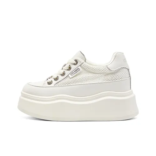 SANTA BARBARA POLO & RACQUET CLUB Anti-Slip And Wear-Resistant Height Increasing Low-Top Casual Shoes Women's White