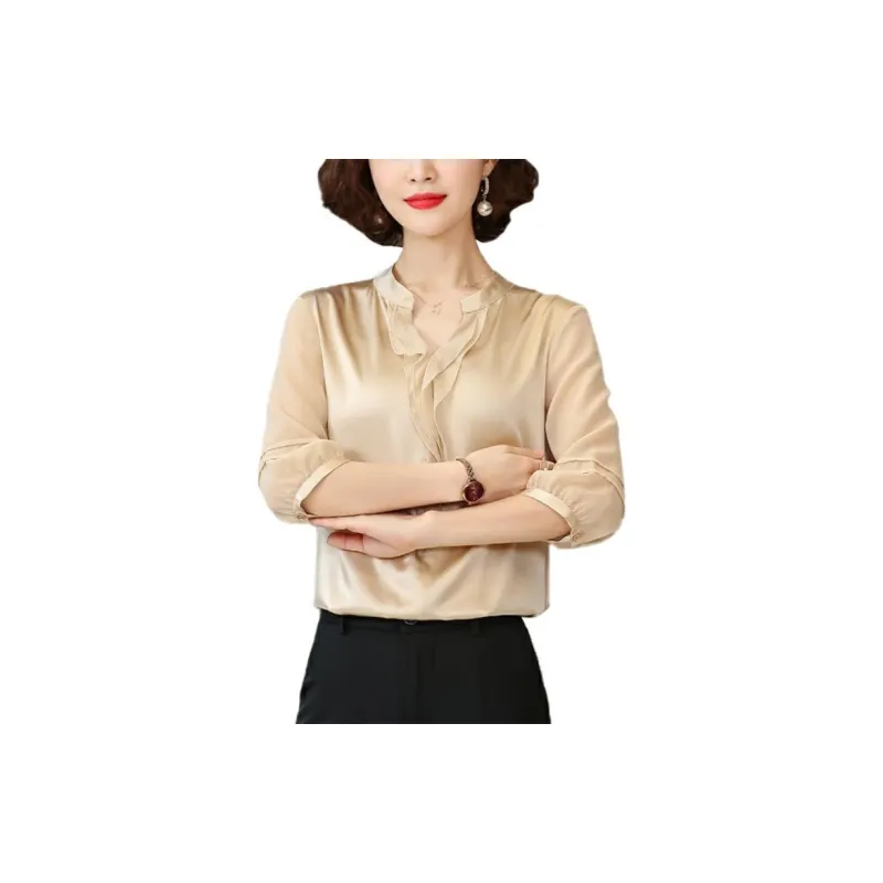 Yi Mengyuan Satin Silk Shirt Women's-7
