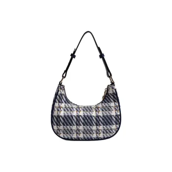 Carksky PU Shoulder Bag Regular Women's Plaid Blue