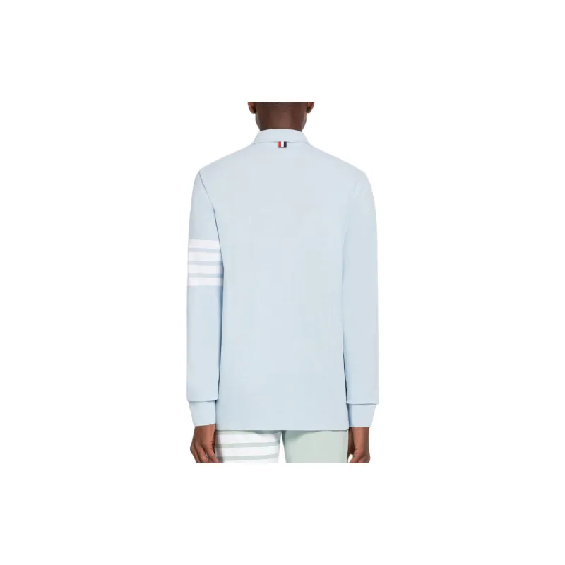 THOM BROWNE Three stripe Long sleeved Polo Shirt-1