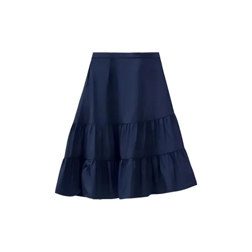 Yiner Casual Long Skirts Women's Navy Blue