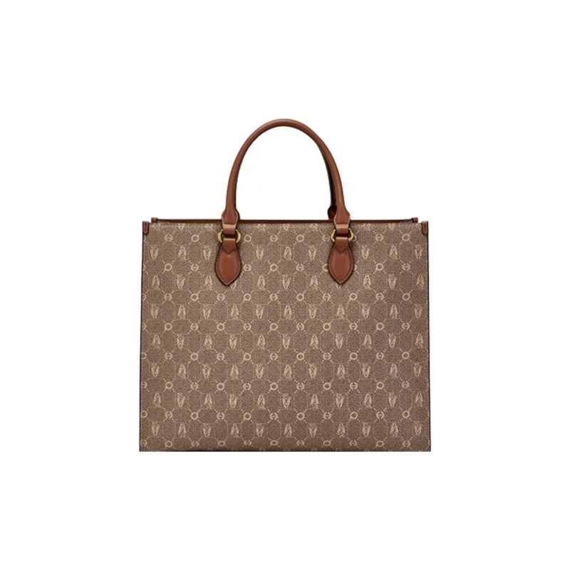 Hush Puppies Synthetic Leather Tote Bag Shopping Bag Shoulder Bag Handbag Large Size Women's Khaki/Beige Apricot/Coffee-0