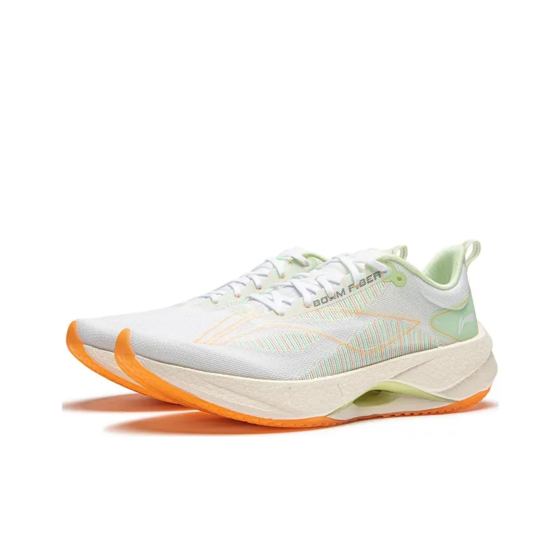 LiNing Super Light 21 Cushioned Slip-Resistant Breathable Lightweight Low-Top Casual Running Shoes Women's White Green-2