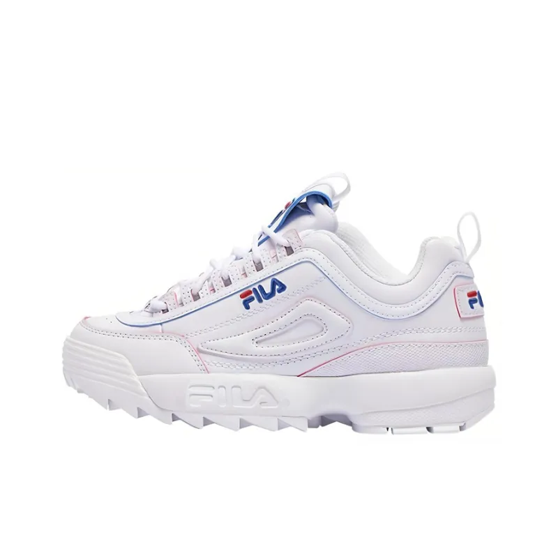 FILA Abrasion Resistant Breathable Low Top Casual Shoes Unisex White-0