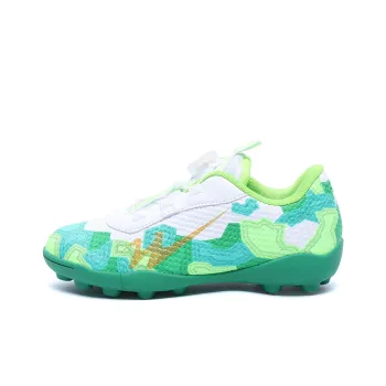 Binary Cushioning Anti Slip Wear Resistant Waterproof Breathable Lightweight Rebound Soccer Shoes Women's White Green