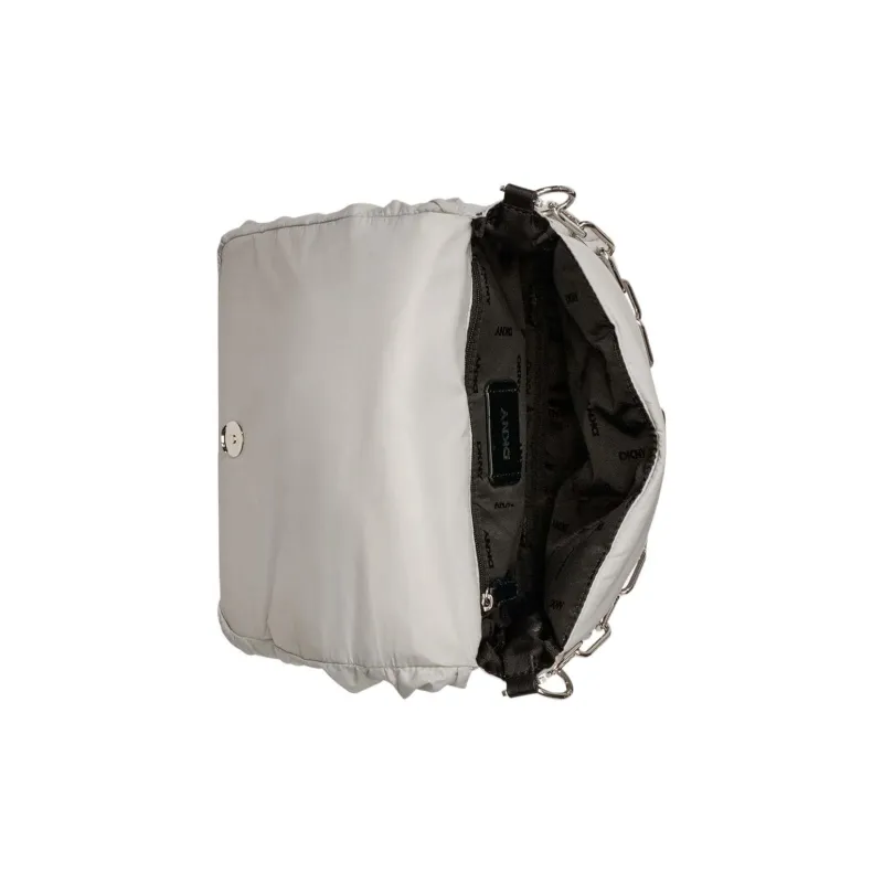 DKNY Nylon Shoulder Bag Crossbody Bag Large Size Women's Gray-4