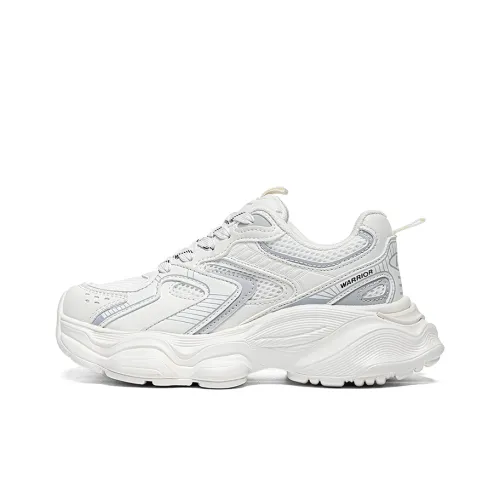 Warrior Students Platform Chunky Sneakers Lightweight And Breathable Low Top Casual Shoes Women's Beige