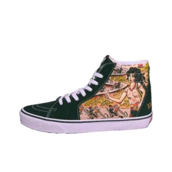 Born Free x Vans SK8 HI Anti-Slip And Wear-Resistant Lightweight High-Top Skateboard Shoes Unisex Black