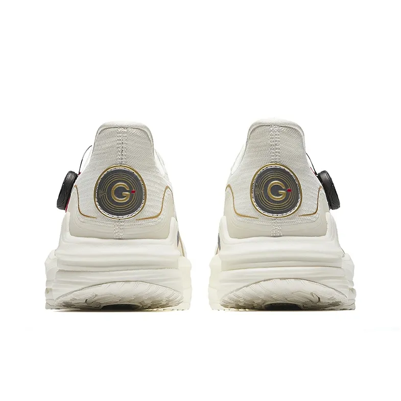 Anta Cushioning Slip Resistant Low Top Running Shoes Men's Ivory White-3