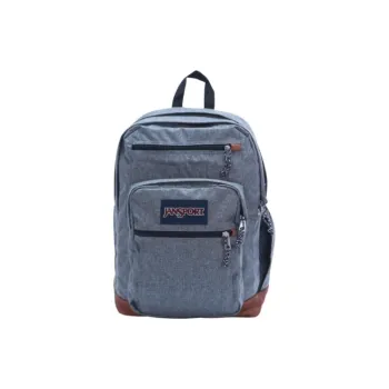 JanSport Fabric With Leather Backpack Large Size Unisex Dark Gray