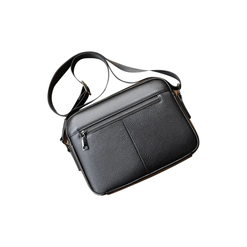 DOSRFINI Top Grain Cow Leather Shoulder Bag Regular Men's Black-2