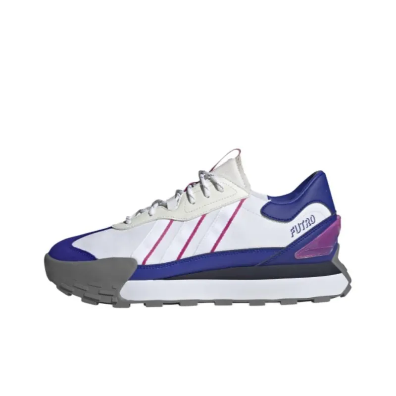 Adidas Anti Slip Wear Resistant Low Top Casual Running Shoes Unisex White Blue-0
