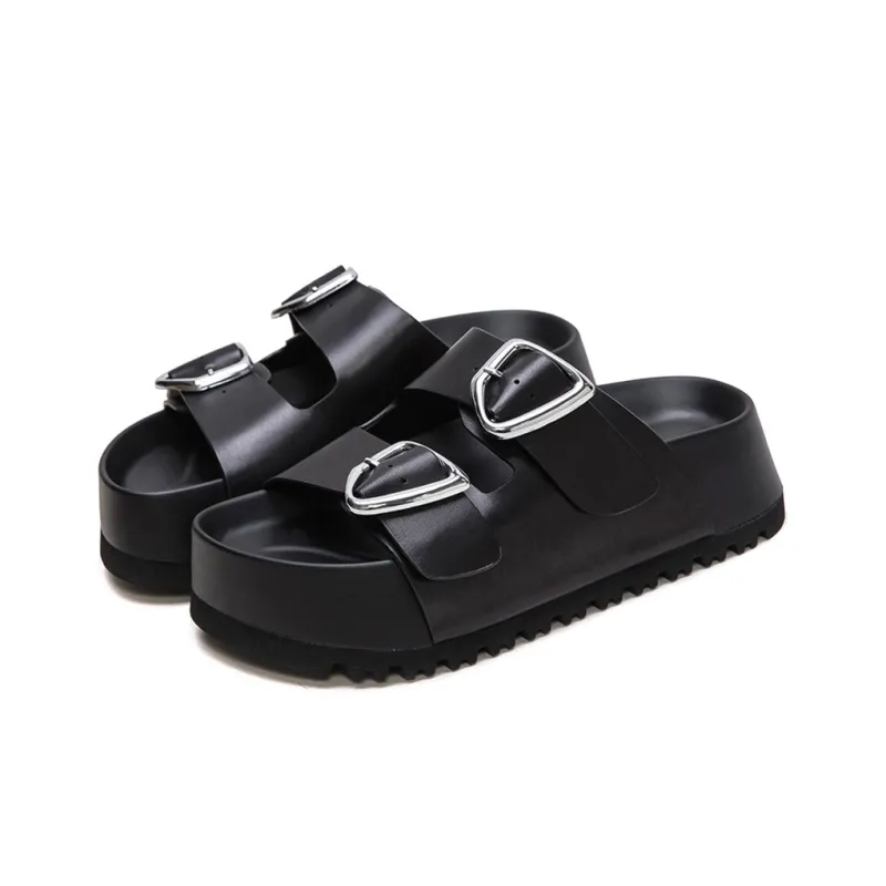 Jay Metal Slip Resistant Abrasion Resistant Slide Slippers Women's Black-2