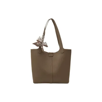 Marino Orlandi Cow Leather Bonded Synthetic Leather Shoulder Bag Crossbody Bag Tote Bucket Bag Large Size Women's
