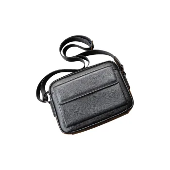 DOSRFINI Top Grain Cow Leather Shoulder Bag Regular Men's Black