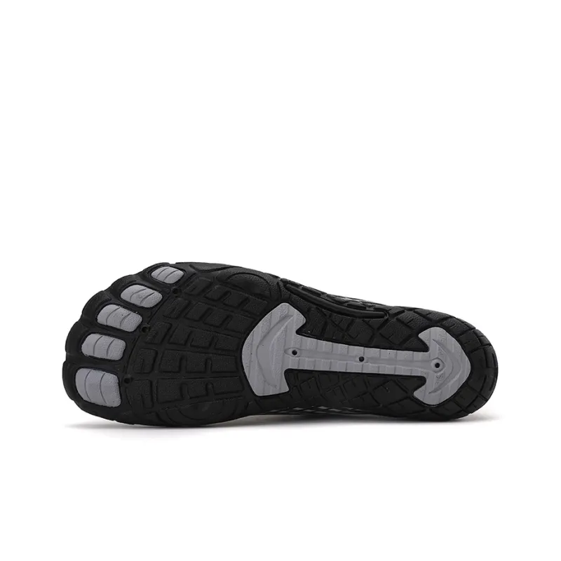 GESENLANG Slip Resistant, Breathable, Quick Dry River Trekking Shoes Men's Black White-5